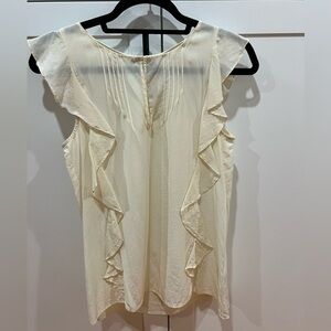 J. Crew Cream Ruffle Blouse